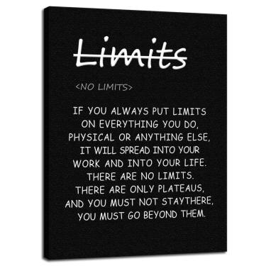 Imagem de Pôster em tela WYJDFART com citações inspiradoras `No Limits` 45x60cm