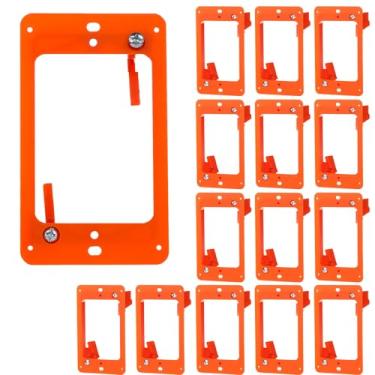 Imagem de Pacote com 15 suportes de montagem de baixa tensão, 1 gangue, 2 anéis, cabos de drywall, placa de parede, placa de parede, placa de gesso, tomada única, fios ocultos, alto-falante, ilhoses de