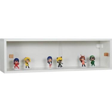 Imagem de Nicho 80x23x18 Branco c/ Portas de acrílico Puxador Montante Natural -