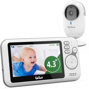 Imagem de Babá Eletrônica Câmera, 4.3" Monitor de Bebe, Sem Wi-Fi, 2 Way Audio, Visão Nocturna, Zoom Digital, Economia de energia VOX, Temperatura ambiente, Ideal para Pais Novos