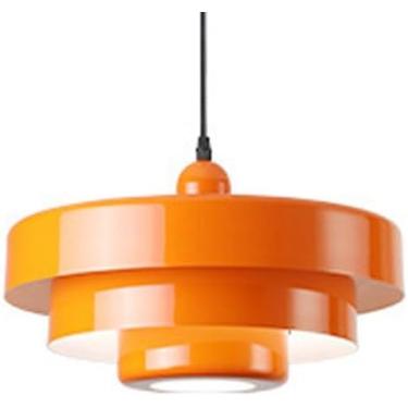 Imagem de E27 Base Lustre De Cabeça Única, Abajur De Metal Personalizado Para Pendurar, Luz Pendente De Estilo Industrial Moderno, Decoração De Quarto E Sala De Jantar Varanda Luminárias, Orange