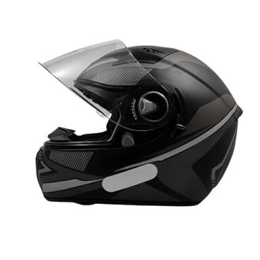 Imagem de Capacete Moto Ebf Xtroy Com Óculos Interno Fumê + Narigueira (56,Prateado Drone )