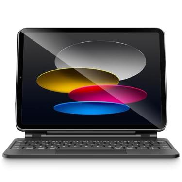 Imagem de pekarejue Capa Magic Keyboard para iPad 2025 11ª (A16) e iPad 10ª geração (10,9 polegadas): trackpad multitoque inteligente, retroiluminação RGB, linha de função, preta