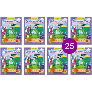 Imagem de Kit 25 Livrinhos Ensinamentos De Jesus Lembrancinha De Festa Sacolinha