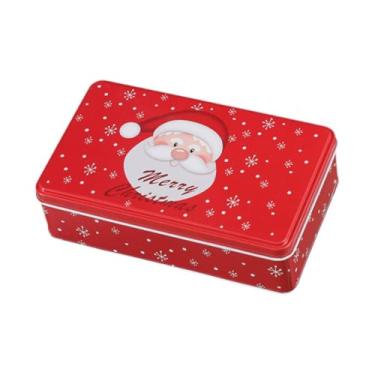 Imagem de predolo Caixa de Lata para Doces de Natal, Caixa de Presente para Doces, Decoração Exclusiva com Tampa, Caixa de Biscoitos para Suprimentos de Festa E Festiva, Papai Noel Vermelho, Tamanho real