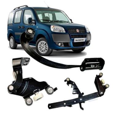 Imagem de Kit Guia Carrinho Central Porta Meio Correr Lateral Doblo Lado Direito