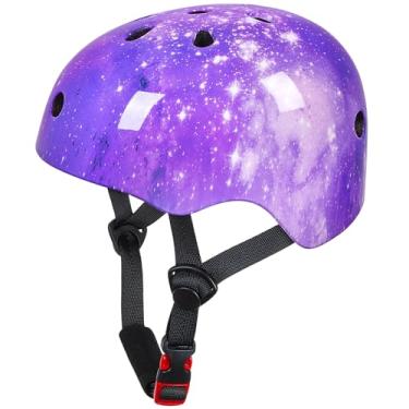 Imagem de Bienbee Capacete infantil, capacetes de skate para bicicleta, equilíbrio de bicicleta, scooter, para meninas e meninos de 1 a 3 a 5 a 8 a 14 anos, roxo escuro P