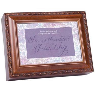 Imagem de Cottage Garden Caixa de joias com foto musical toca melodia That is What Friends are for 15 x 20 cm acrílico e vidro So Thankful for Our Friendship