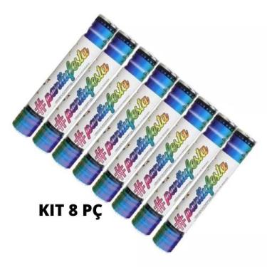 Imagem de Kit Com 8 Lança Confetes De Papel Metalizado Ou Coloridos - PartiuFest
