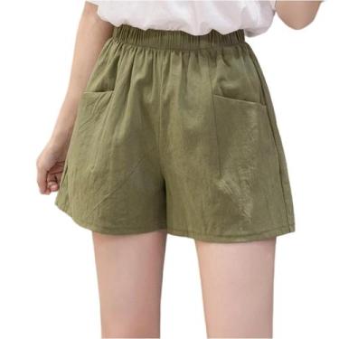 Imagem de Shorts Esportivos Soltos De Cintura Alta Para Meninas, Calças Curtas C