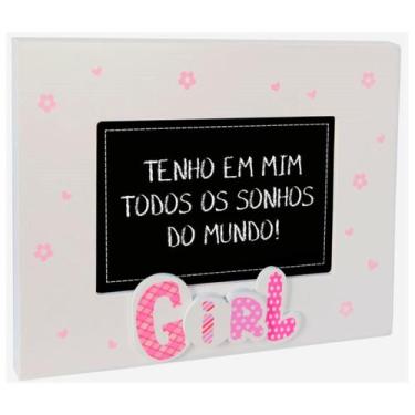 Imagem de Porta Retrato Lembranças Girl Mesa MDF Branco Fotos 10x15 - YES