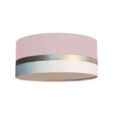 Imagem de Luminária Plafon Faixas Bronze Cúpula 30x15 - Tom Luz, Rosa