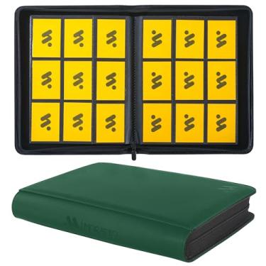 Imagem de MORABTO Fichário de cartão com 9 bolsos, fichário para cartões colecionáveis comporta até 360 cartões com 20 mangas, álbum com zíper compatível com cartão TCG/cartas de jogo/cartão esportivo