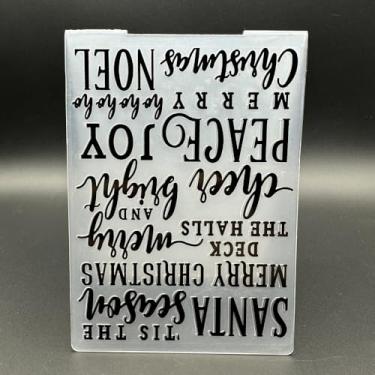 Imagem de Modelo de pasta de plástico em relevo 3D, elemento natalino, fonte textura, tamanho A6, para fazer cartões, faça você mesmo, scrapbooking, papel, artesanato, artesanato, scrapbook, arte, decoração