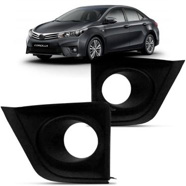 Imagem de Par Moldura Farol Milha Corolla 2015 A 2017 Preta Com Furo