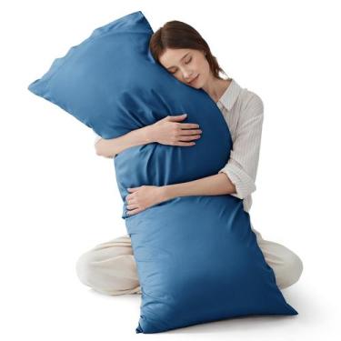 Imagem de Capa de travesseiro corporal Bedsure Teal Long Cooling 100% rayon