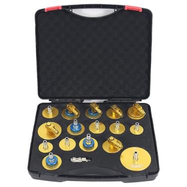 Imagem de Wzyblixo Kit de sangramento de cilindro mestre de 17 peças, kit de adaptador de sangria de fluido de freio, material de alumínio, conjunto de sangramento de pressão de freio com conector rápido, para