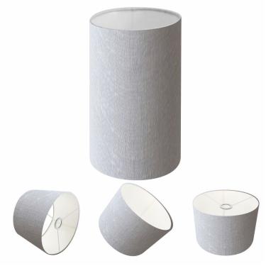 Imagem de Cúpula Abajur E Luminária Cilíndrica Vivare Cp-7002 ø13x30cm - Bocal Nacional Rustico-cinza