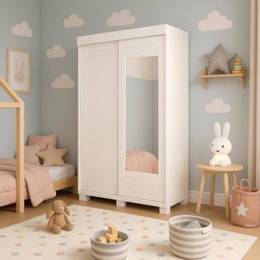 Imagem de Guarda-roupa Infantil França 2 Portas E 2 Gavetas 100% Mdf Linhamobília Branco