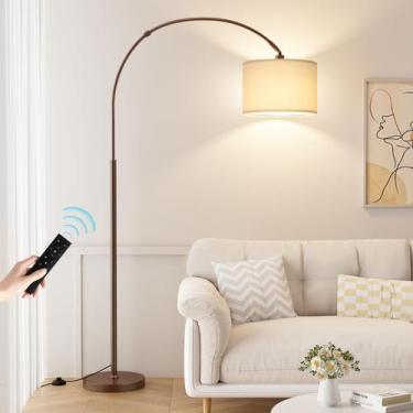 Imagem de Luminária de chão Ambimall 70 Dimmable Arc com controle remoto bege/ma