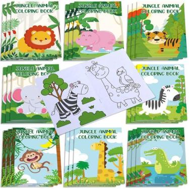 Imagem de Livros para colorir Honoson Jungle Safari Animals Kids 24 unidades