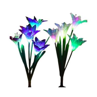 Imagem de Solar Flower Lights Waterproof Lily Design Garden - Lightbek Official 