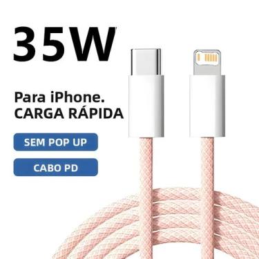 Imagem de Cabo PD Trançado De Carregamento Rápido De 35W Para iPhone 13 14 pro M