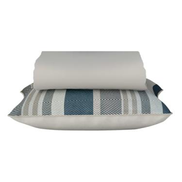 Imagem de Jogo de Cama Lençol Solteiro 100% Algodão 2pçs c/Elástico (Bege)