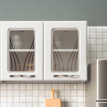 Imagem de Armário de Cozinha de Aço Aéreo Duplo Star com Vidro Branco - Telasul,
