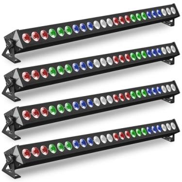 Imagem de 24X10W RGBW LEDs Bar Lights, Wall Washer Light Stage Effect Lighting DMX Sound Mode Color Changing for Outdoor Indoor Concert KTV Bar Event Party Show - 4 Pacotes