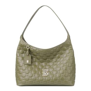 Imagem de Royal Bagger Bolsa feminina acolchoada de couro de vaca genuíno, bolsa de mão de grande capacidade, bolsa de ombro moderna nas axilas 3269, Verde