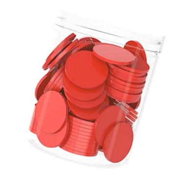 Imagem de harayaa 100 peças de 1 polegada de discos de fichas de contagem de materiais manipulativos de matemática versáteis e resistentes para sala de aula, redondos e, Vermelho