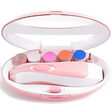 Imagem de Cortador Aparador Kit Lixa De Unha Bebê 6 em 1 Elétrica Silencioso Com Luz LED Para Recém Nascido Até Adulto Seguro