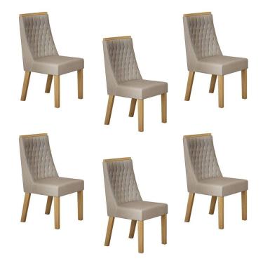 Imagem de Conjunto 6 Cadeiras para Sala de Jantar Luna Palha