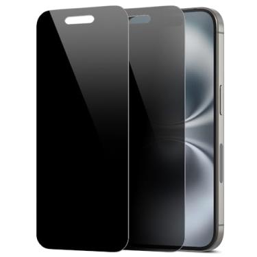 Imagem de Diacube Pacote com 2 protetores de tela de privacidade para iPhone 16 Plus [anti-espião de 27°] Película híbrida de PET revestida de vidro duplo 9H ultrafina [inquebrável] resistente a arranhões