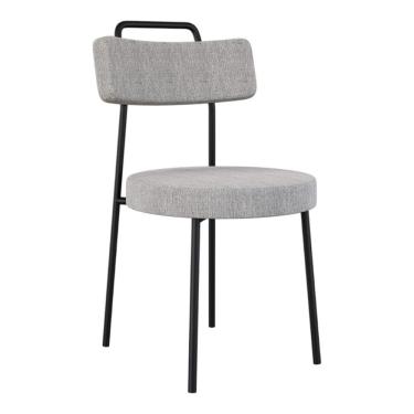 Imagem de Cadeira Sala de Jantar Kobe Estofada com Encosto Linho Cinza - Desk Design