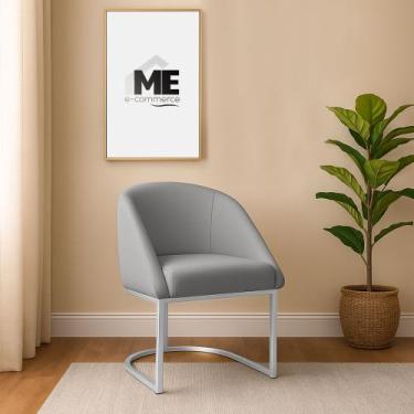 Imagem de Banqueta Poltrona Lua Penteadeira E Salão Com Base Metálica prata, cin