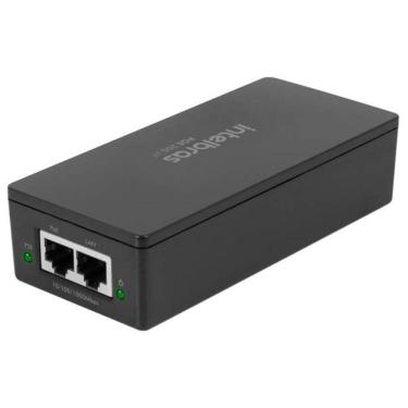 Imagem de Fonte PoE+ Injetor Intelbras POE 200 AT Gigabit 802.3af/at Energia e Dados através do cabo Ethernet