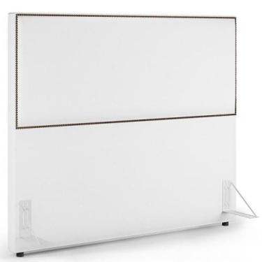Imagem de Cabeceira Box Casal Com Tachas 140 Cm Facto Branco - LYAM DECOR