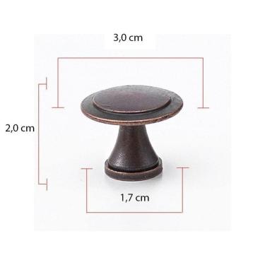 Imagem de Puxador Redondo Flor Em Metal Móveis Kit 8 Unidade Puxador