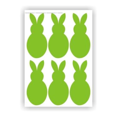 Imagem de Kit 6 Adesivos Coelho Coelhinhos Pascoa Verde Claro