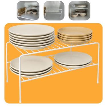 Imagem de Prateleira Dupla Organizadora De Armário Cozinha Banheiro Lavanderia 2