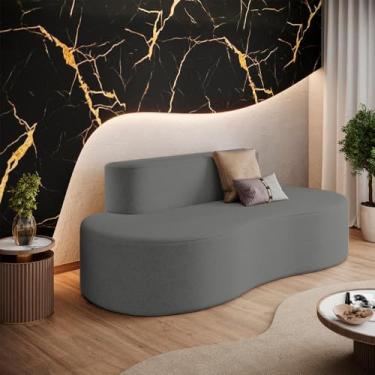 Imagem de Sofá Curvo 3 lugares Orgânico Loom Bouclê 1,80m Sala Balaqui Cor:grafite