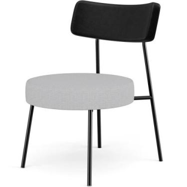 Imagem de Poltrona Decorativa Base Fixa Londres L02 material sintético Preto Lin