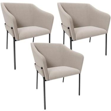 Imagem de Kit 4 Cadeiras Para Sala De Jantar Estar Living Olívia L02 Bouclê Crem