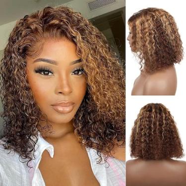 Imagem de Peruca de cabelo humano sem cola Virginess Wear and Go Deep Wave 25cm