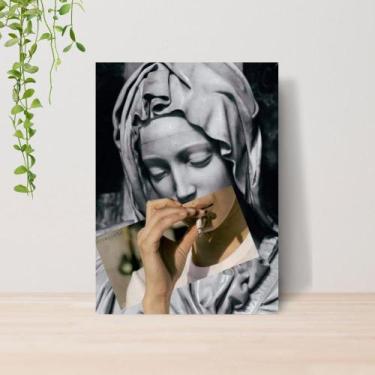 Imagem de Quadro Artes Clássicas Engraçadas Monalisa A4  Placa MDF 15 - Lomi Art