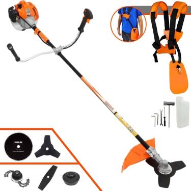 Imagem de Roçadeira Robusta Vulcan VR520H À Gasolina 52cc 2,5HP 5 Opções de Corte Com Lâmina Facão, Lâmina 3 Pontas, Lâmina 80 Dentes, Trimmer e Carretel Nylon
