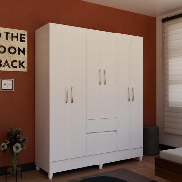 Imagem de Guarda-Roupa Casal Bartira New Brusque 6 Portas 2 Gavetas Pintura UV 