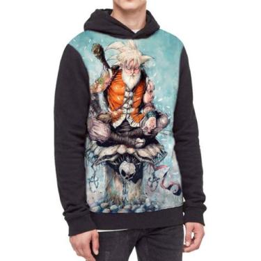 Imagem de Moletom Com Capuz Idoso Goku Dragon Ball Ref:772 - smoke, Preto, GG